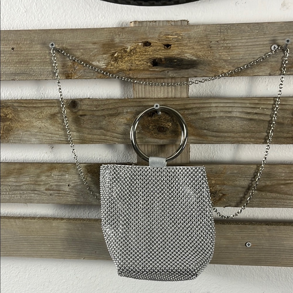 Gunne Sax Silver Mini Bag with Chainmail Design